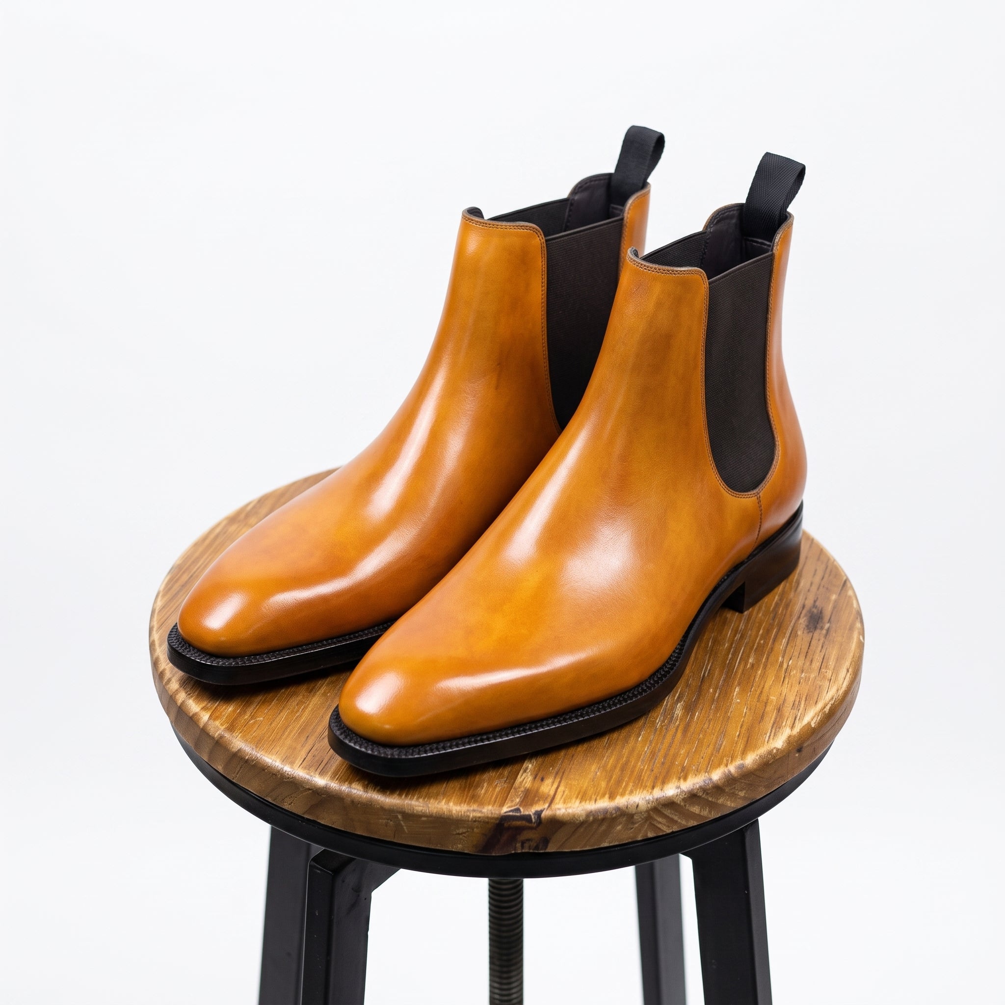 Maxi Yellow Brown Patina Chelsea Boot - Bastion Last