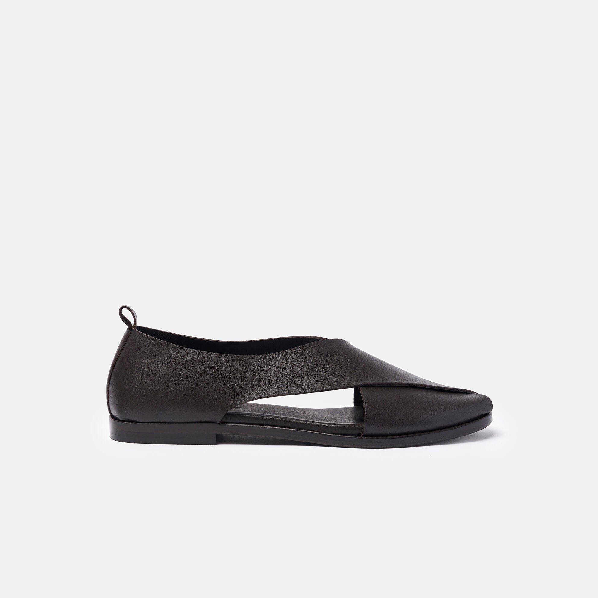 Keon Black Crisscross Sandal - Caruso Last