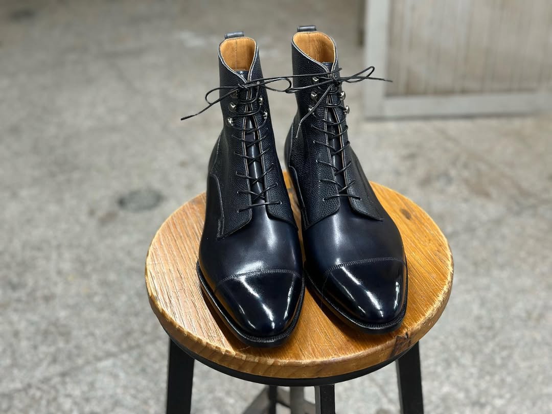 Jaxson Black Cap Toe Derby Boot - Caruso Last
