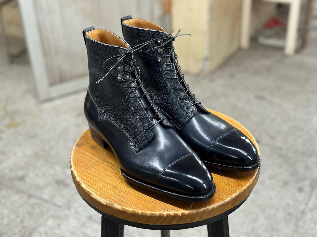 Jaxson Black Cap Toe Derby Boot - Caruso Last