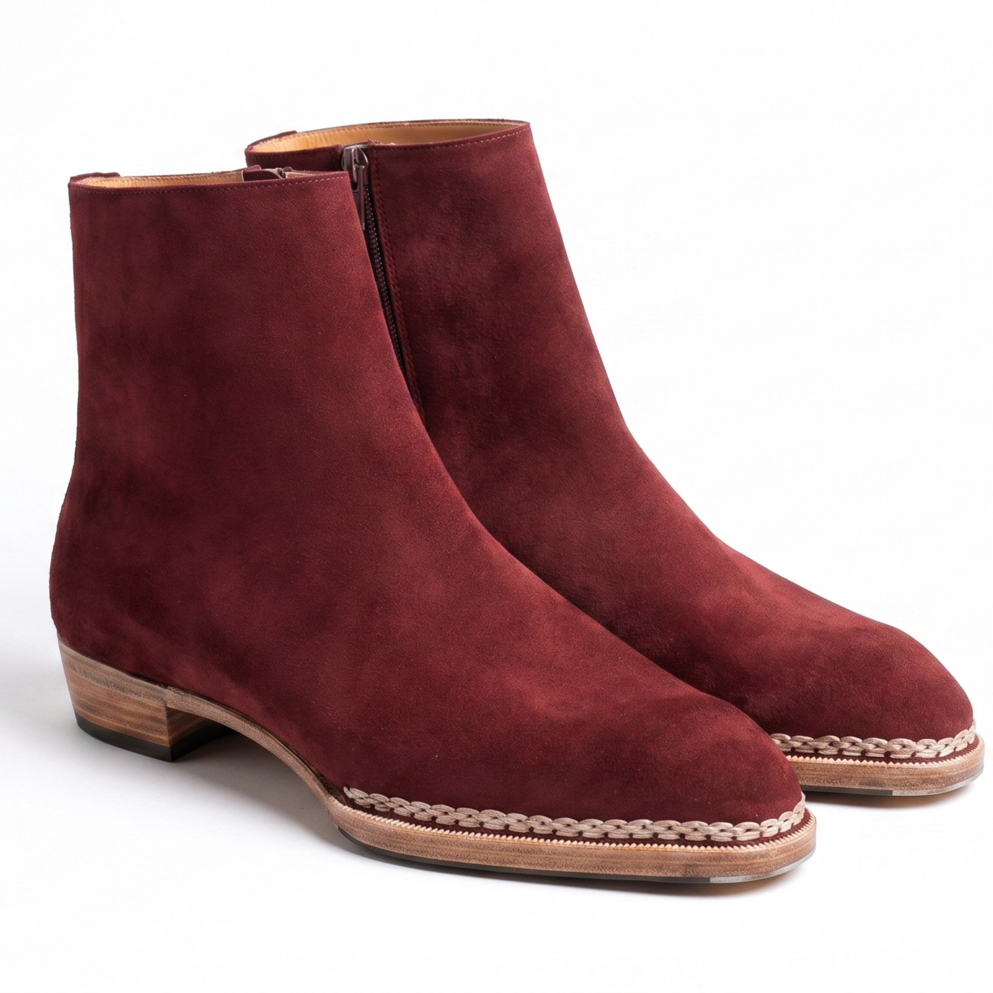 The Hand-Braided Suede Side-Zip Boot - Bastion Last