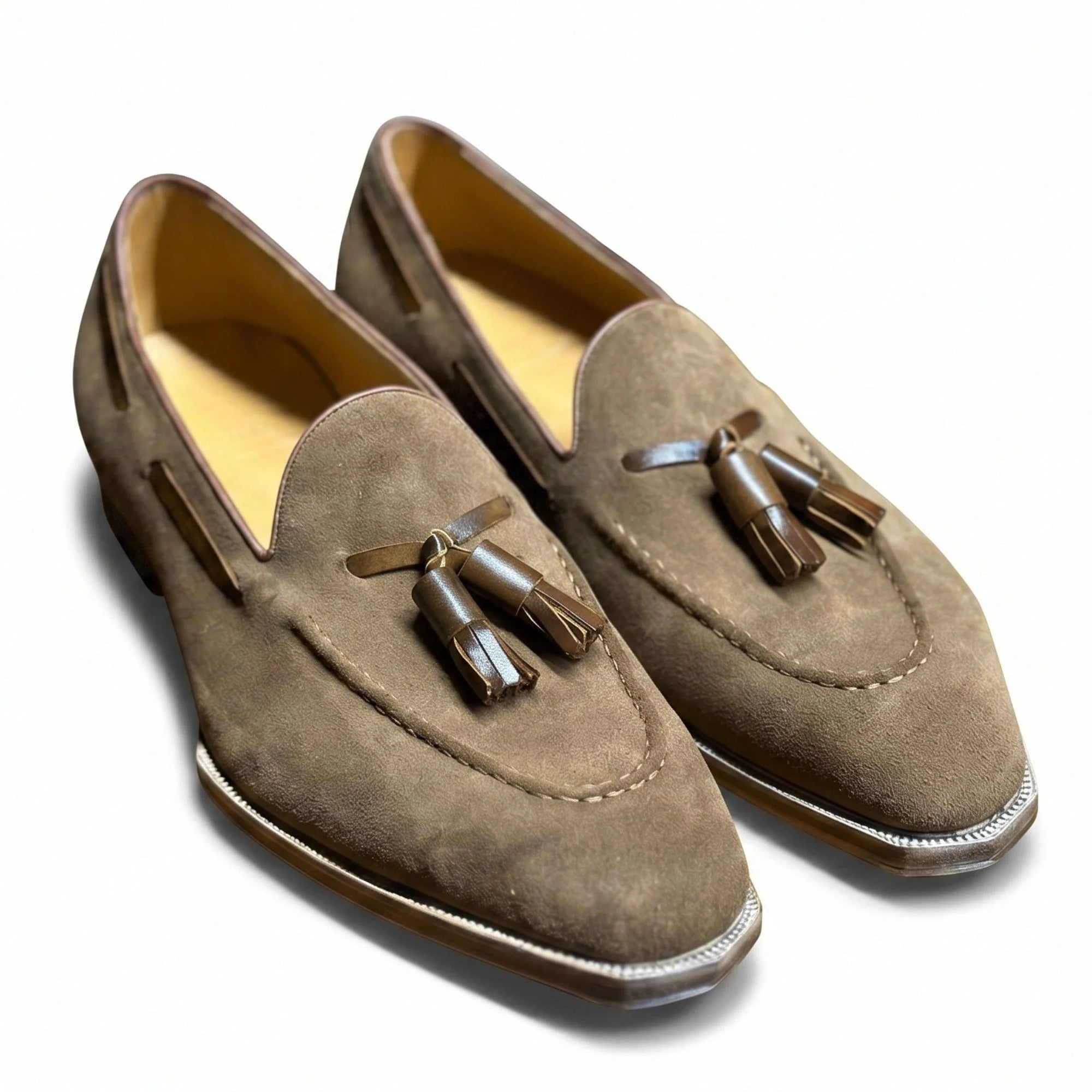 The Hand-Lasted Suede Tassel Loafer - Vittori Last