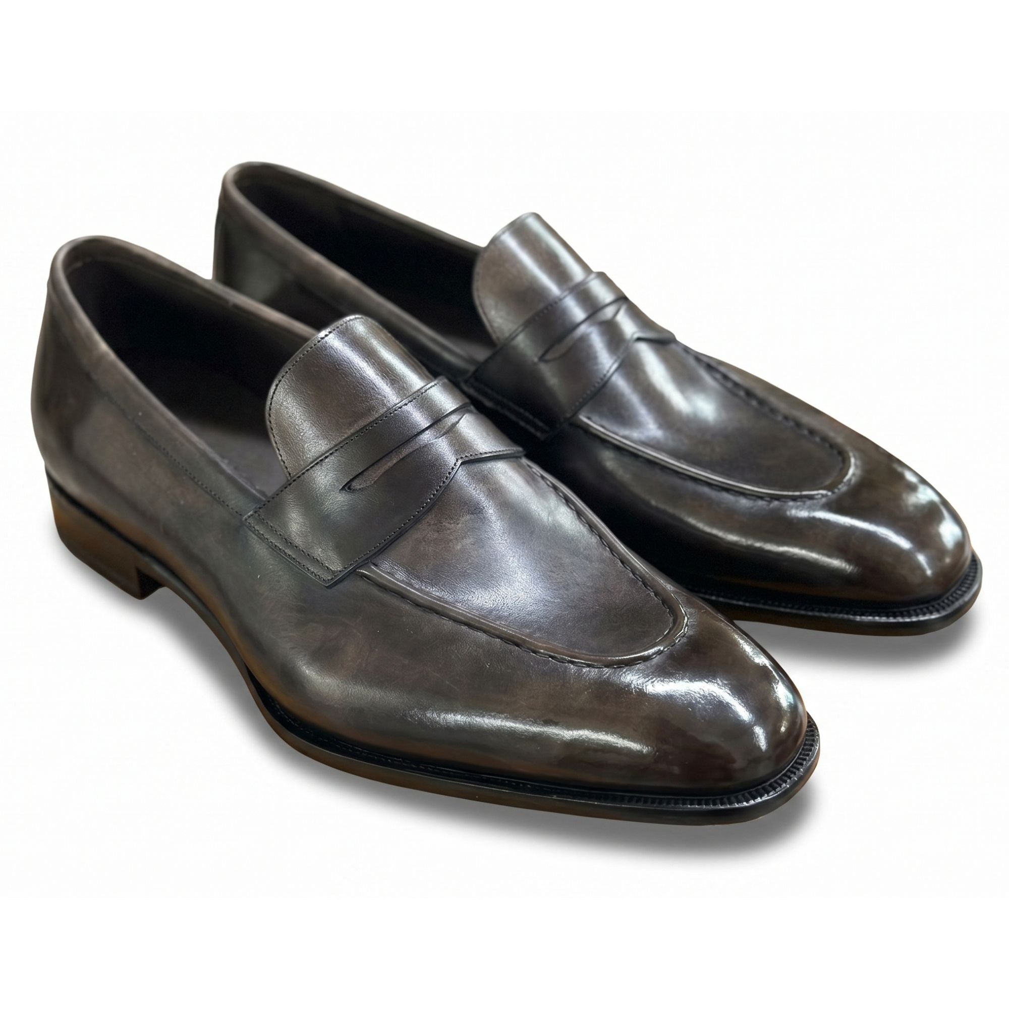 The Onyx Hand-Lasted Penny Loafer - Vittori Last