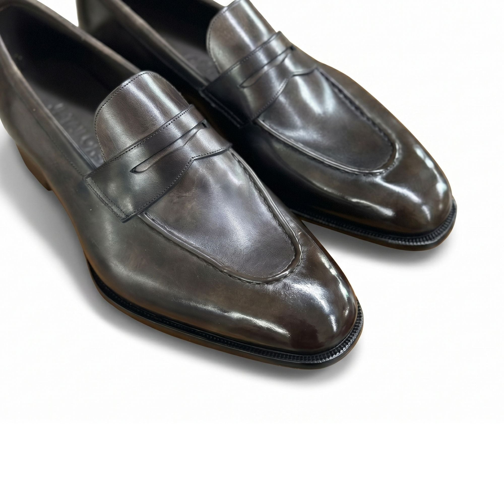 The Onyx Hand-Lasted Penny Loafer - Vittori Last
