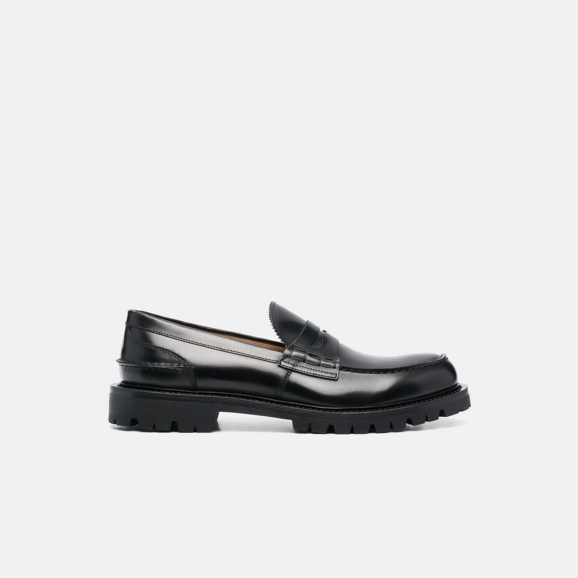Ludovico Black Lug Sole Penny Loafer - GT Last