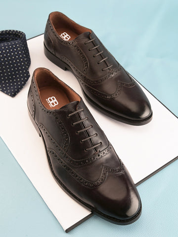 Refined Stitched Black Stitched Leather Boots for Durability