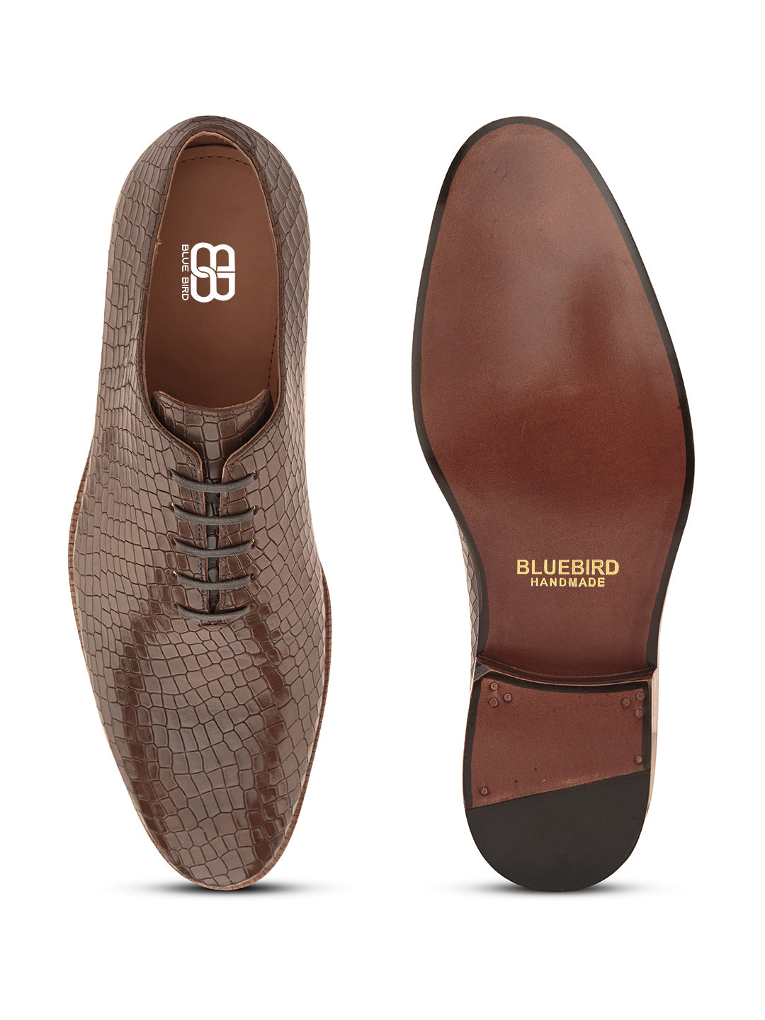 Goodyear Welted Cow Croco Leather Shoes