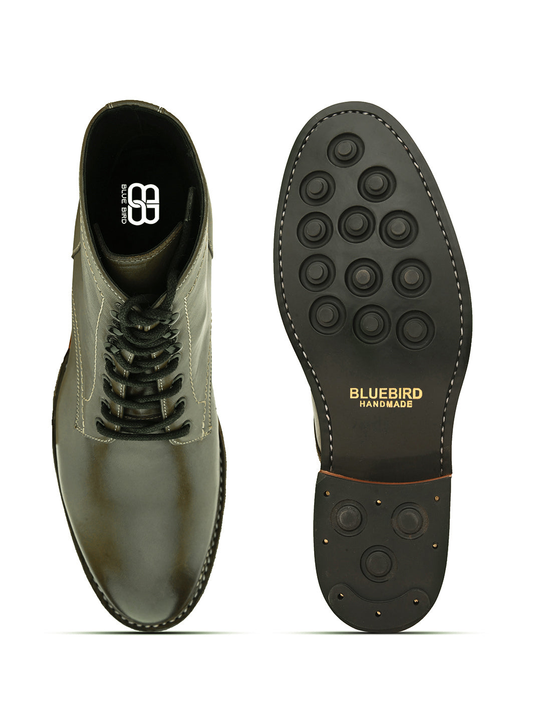 Forest Green Goodyear-Welted Boots with Sturdy Sole