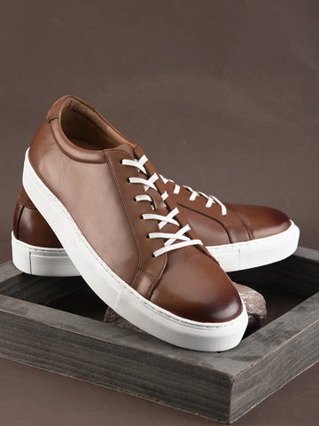Brown Crust Leather Sneakers