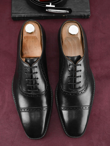 Bold Black Blake-Stitched Dress Shoes for Every Occasion