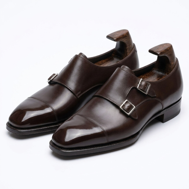 Anthony Hand Lasted Brown Double Monk Strap - Vittorio Last