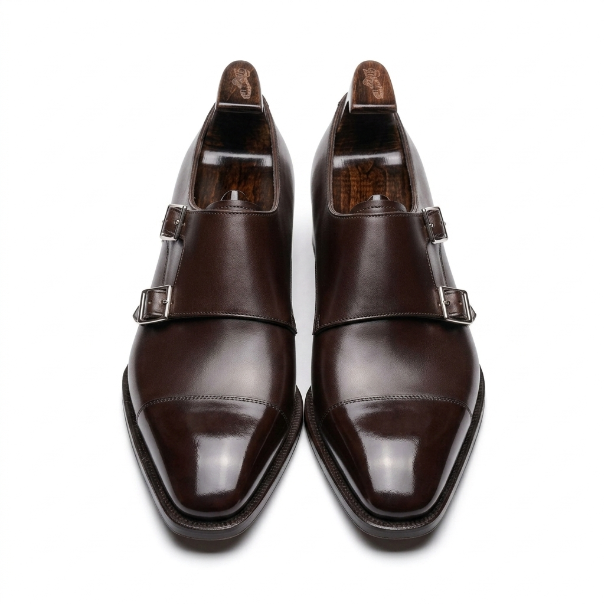 Anthony Hand Lasted Brown Double Monk Strap - Vittorio Last