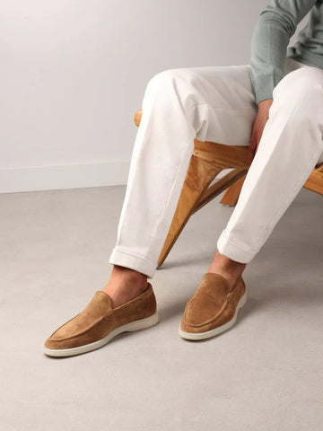 Tan Suede Athena Yatch Loafers