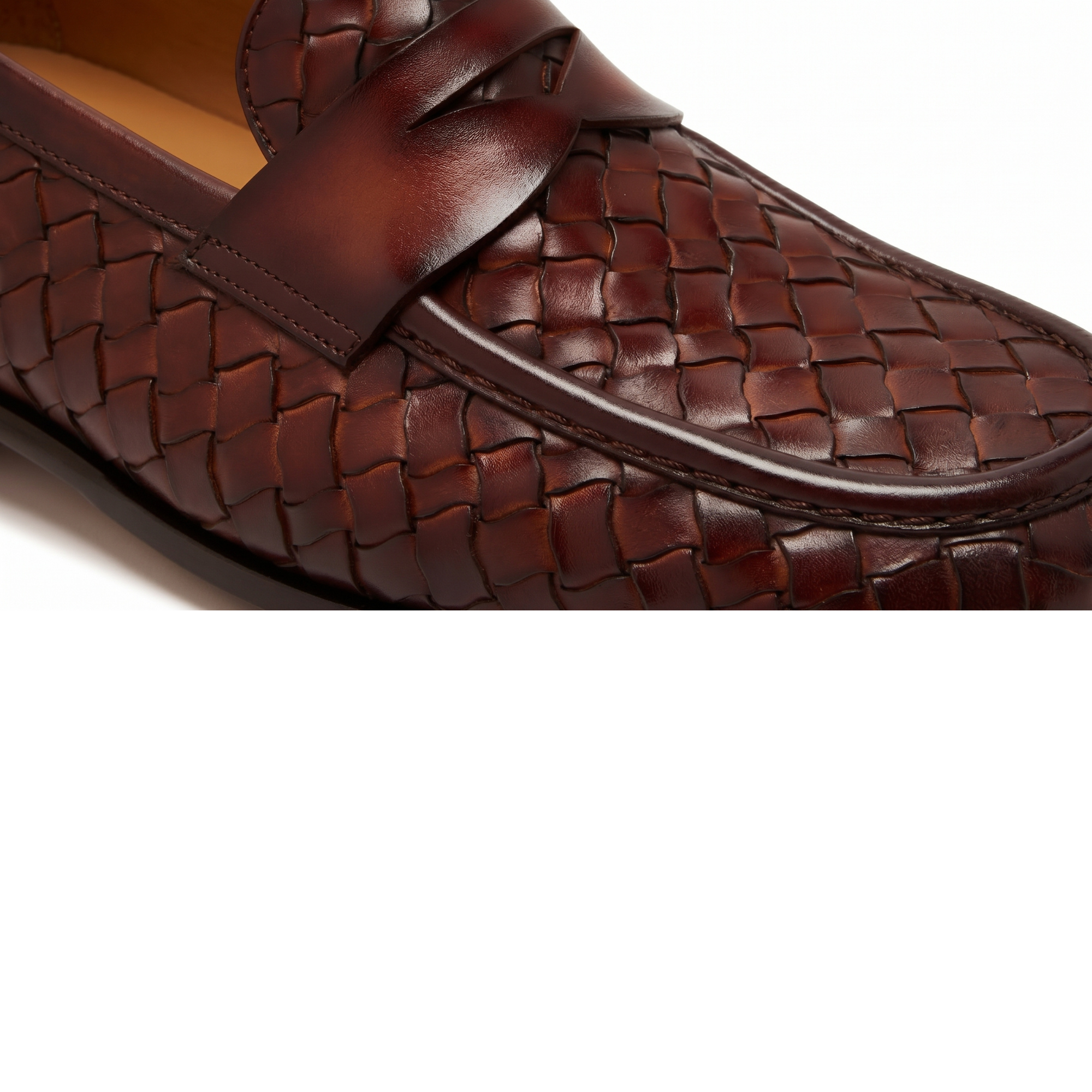 Hand-Lasted Woven Penny Loafer - Caruso Last
