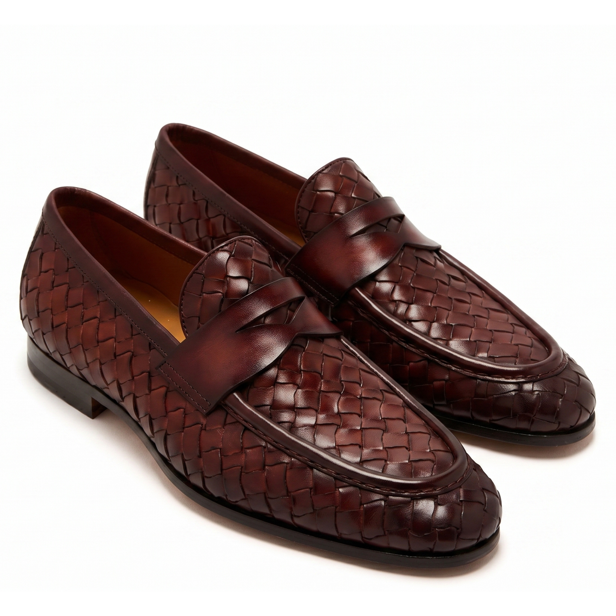 Hand-Lasted Woven Penny Loafer - Caruso Last