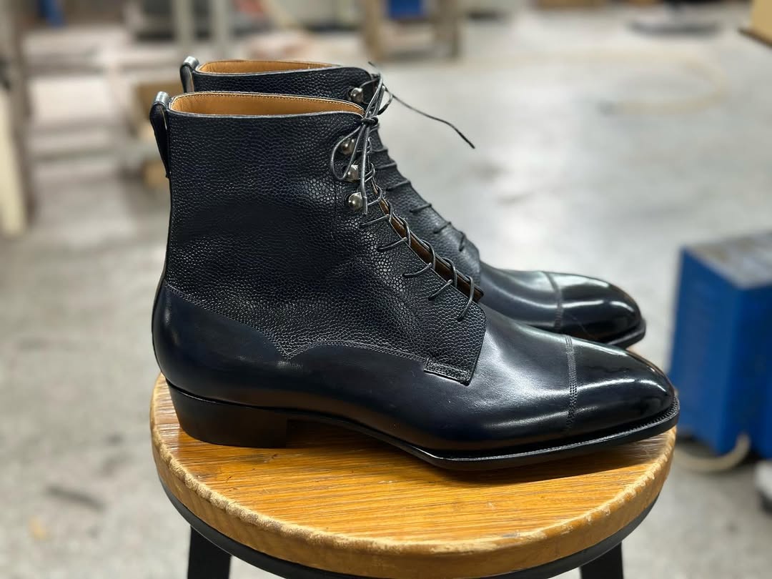 Jaxson Black Cap Toe Derby Boot - Caruso Last