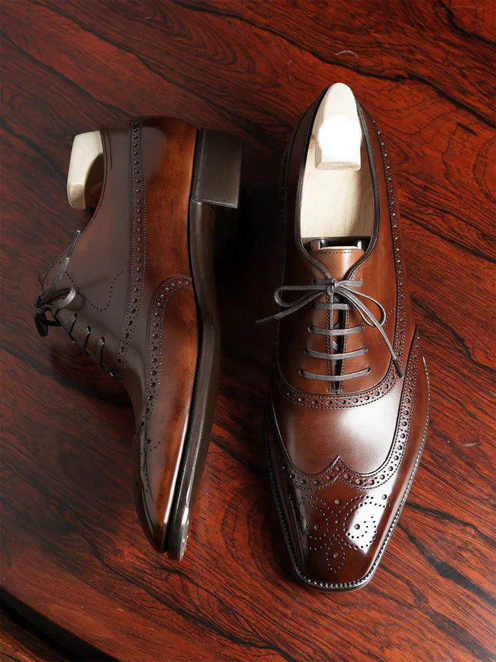 Parisian Brown Leather wingtip Oxfords - Formal Shoes