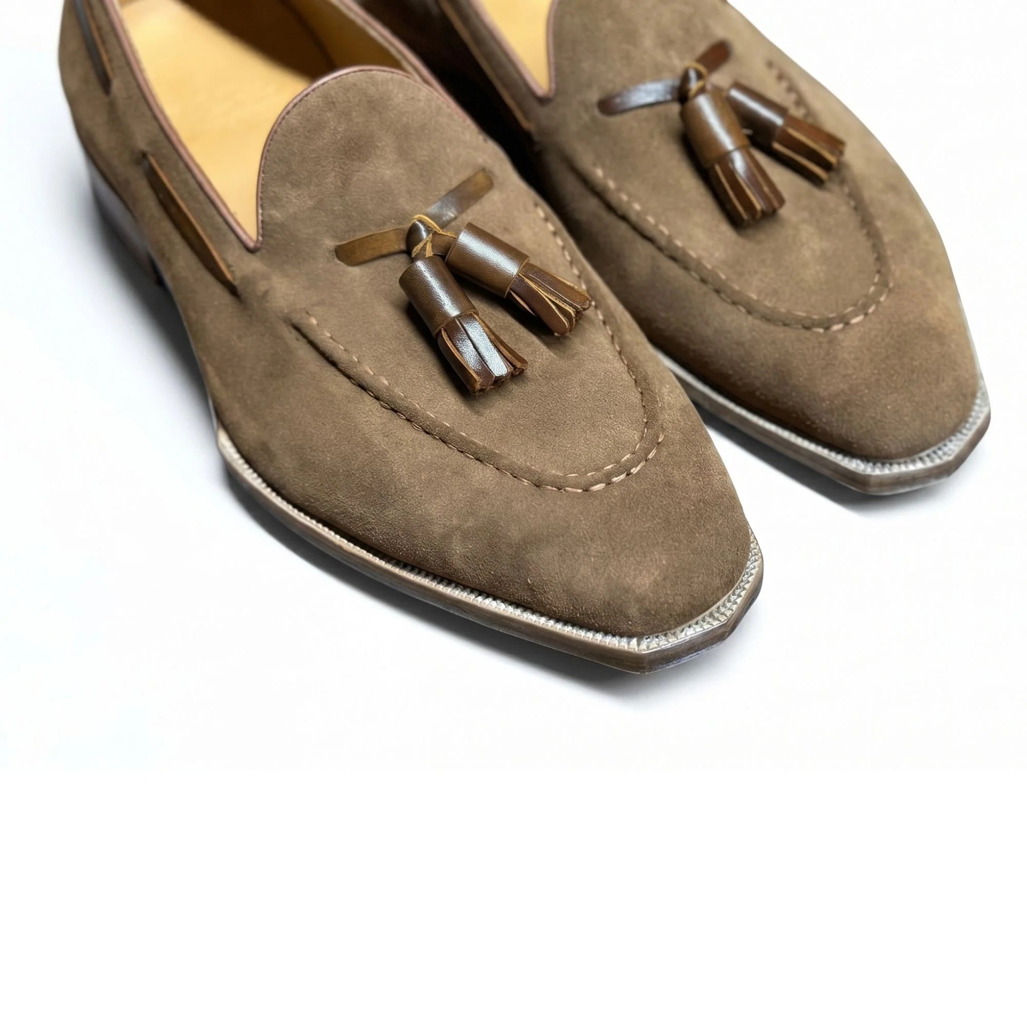 The Hand-Lasted Suede Tassel Loafer - Vittori Last