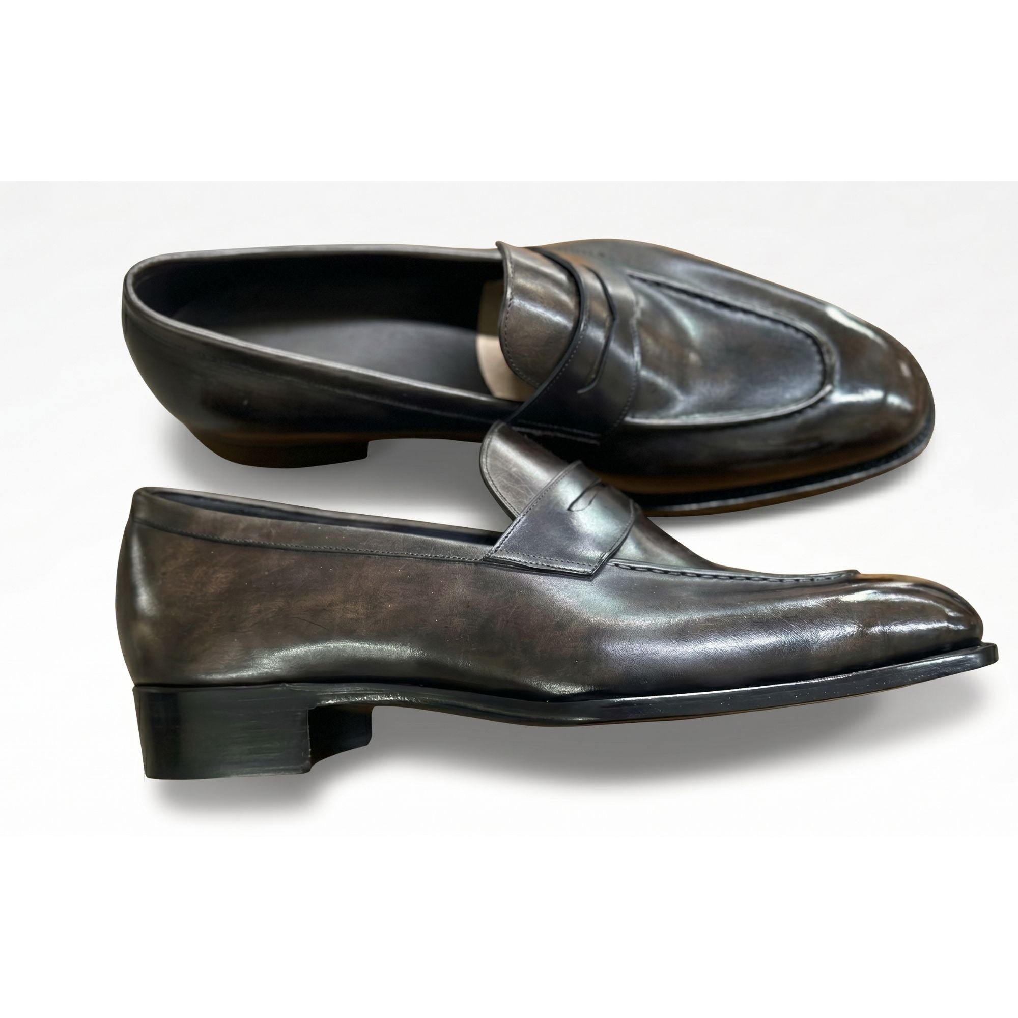 The Onyx Hand-Lasted Penny Loafer - Vittori Last