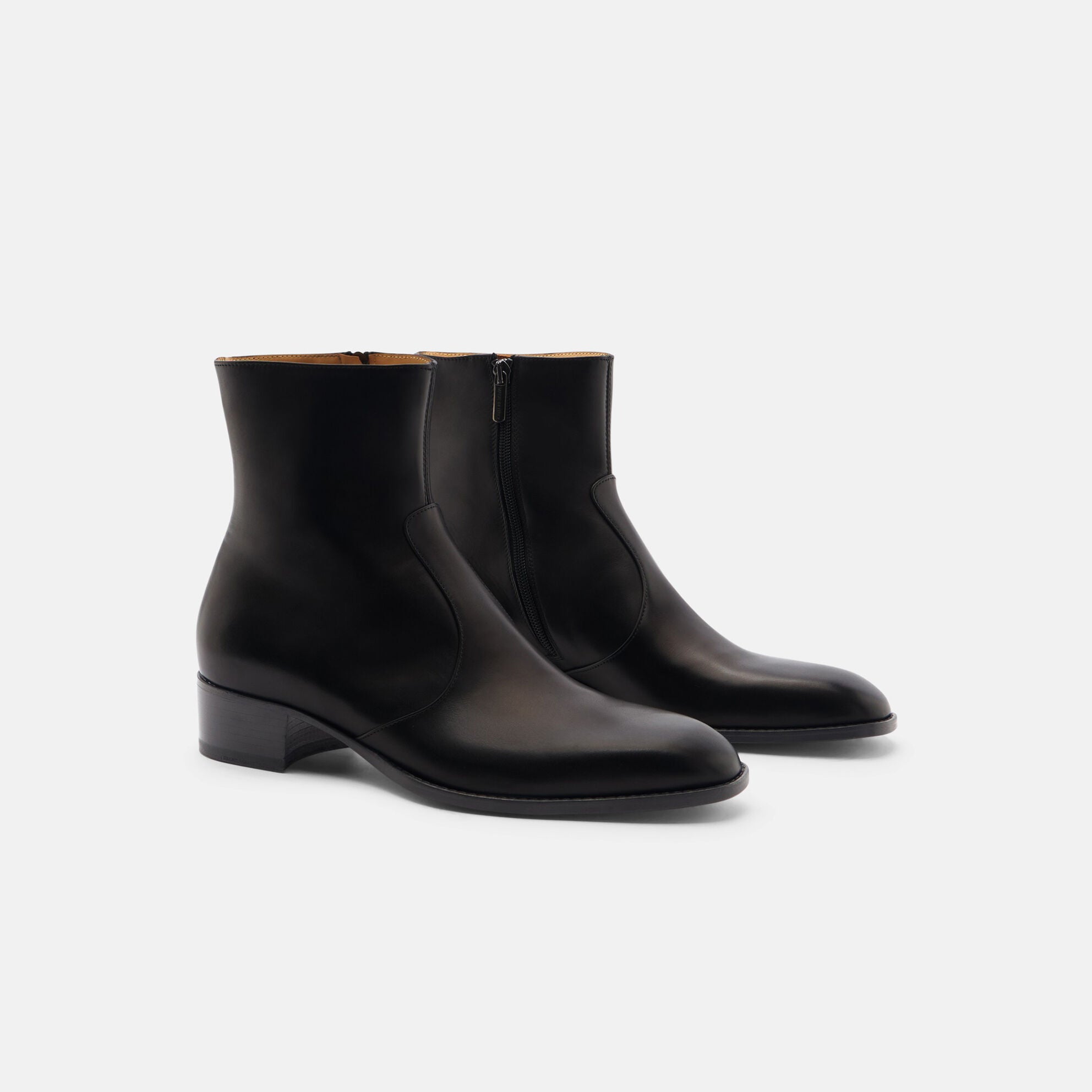 Dorian Black Zipper Boot - European Last