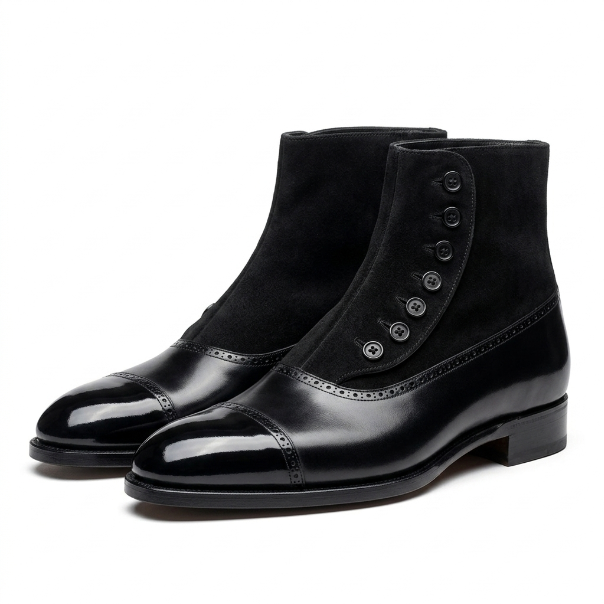 Alperen Black Button Boot - Caruso Last