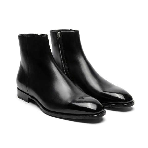 Clint Black Zipper Boot - Vittori Last