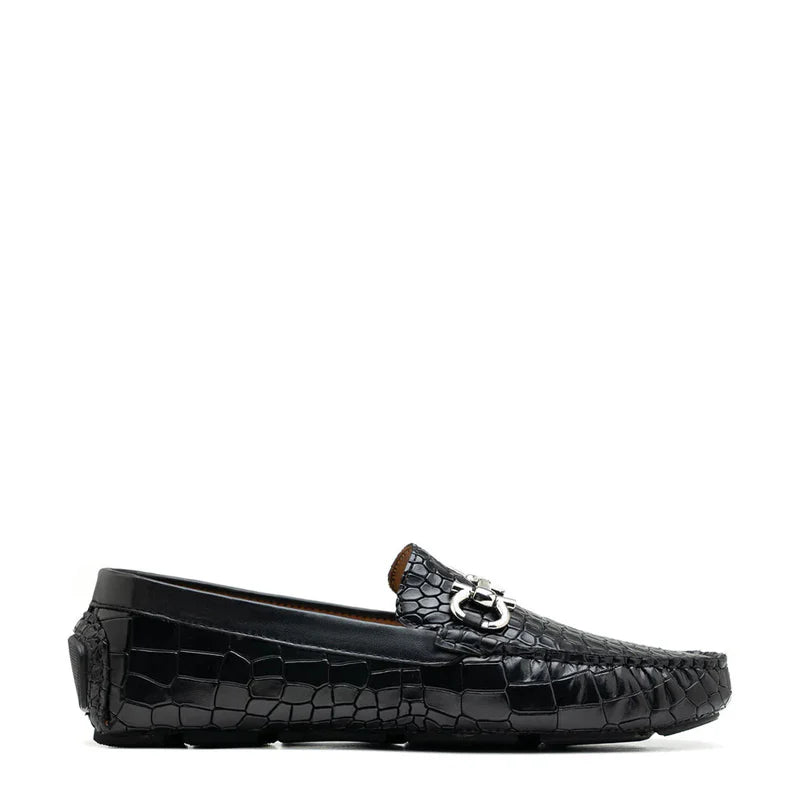 Lewis Croc Embossed Driving Loafer - Monaco Last