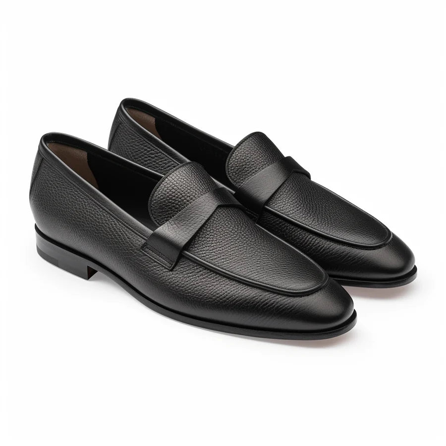 Black Lucian Slip On Unlined Loafers