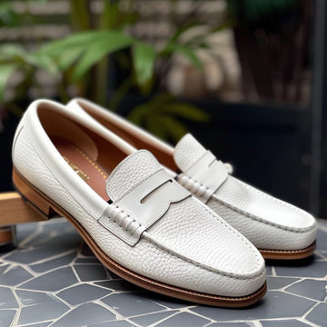 White Leather Ivory Ease Slip-On Loafers